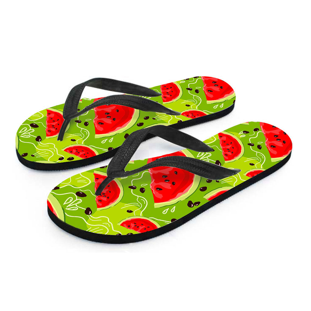 Yummy Watermelon Pieces Pattern Print Flip Flops