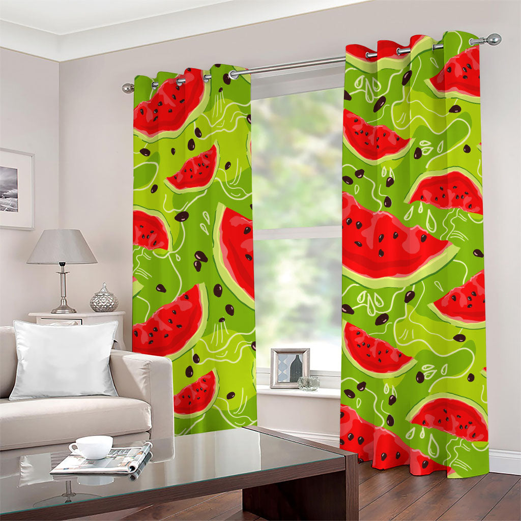 Yummy Watermelon Pieces Pattern Print Grommet Curtains