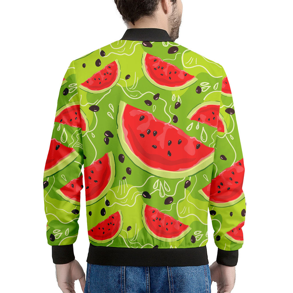 Yummy Watermelon Pieces Pattern Print Men's Bomber Jacket