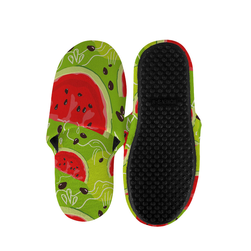 Yummy Watermelon Pieces Pattern Print Slippers
