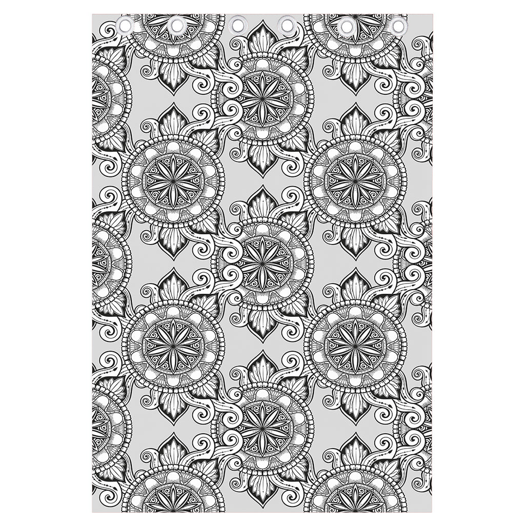 Zentangle Floral Pattern Print Curtain