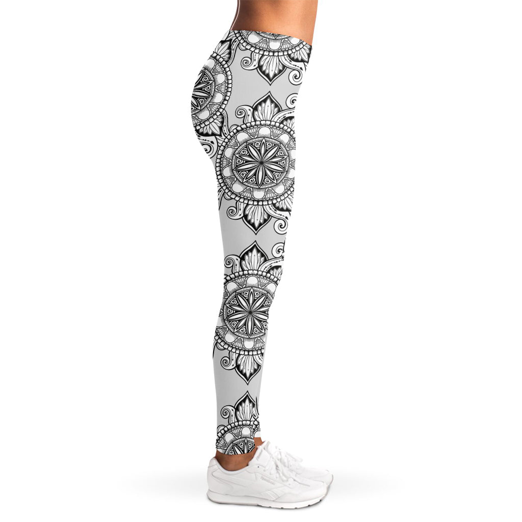 Zentangle Floral Pattern Print Women's Leggings