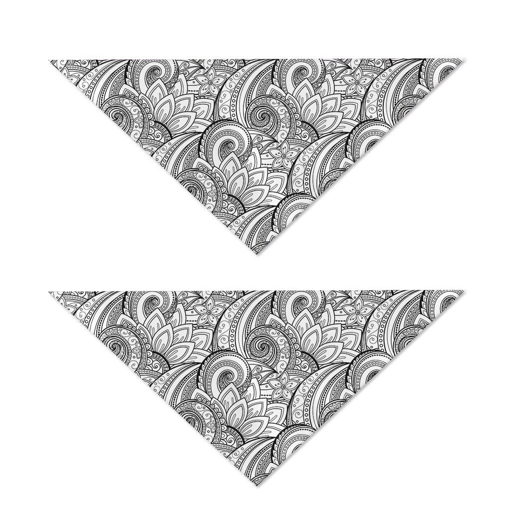 Zentangle Flower Pattern Print Dog Bandana