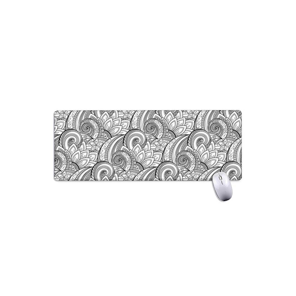 Zentangle Flower Pattern Print Extended Mouse Pad