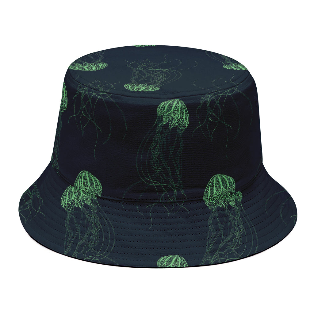 Zentangle Jellyfish Pattern Print Bucket Hat