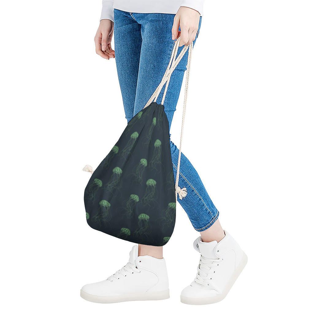 Zentangle Jellyfish Pattern Print Drawstring Bag