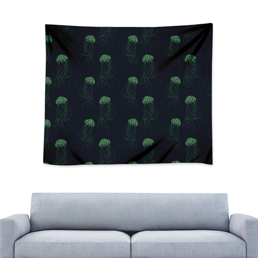 Zentangle Jellyfish Pattern Print Tapestry