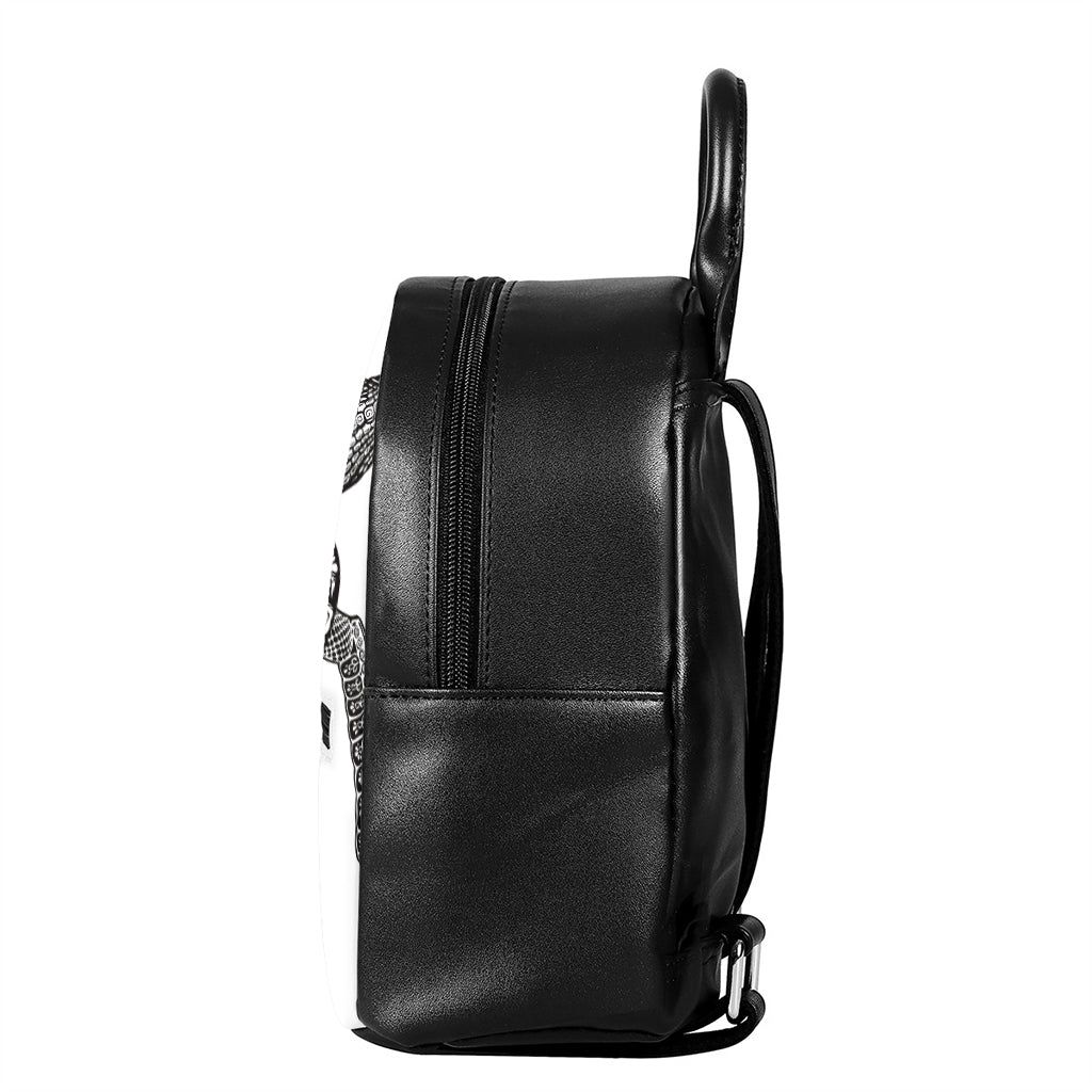Zentangle Sea Turtle Print Leather Backpack
