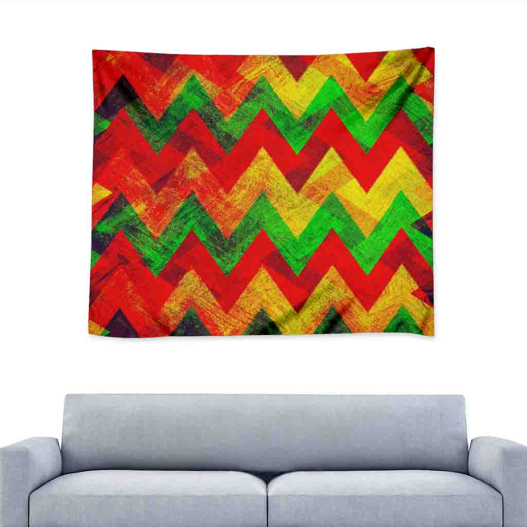 Zig Zag Reggae Pattern Print Tapestry