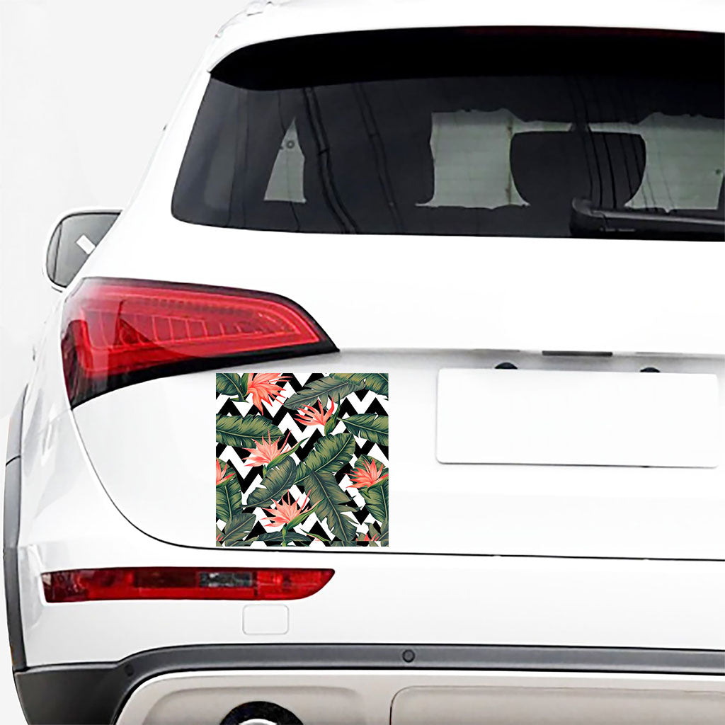 Zig Zag Tropical Pattern Print Car Sticker