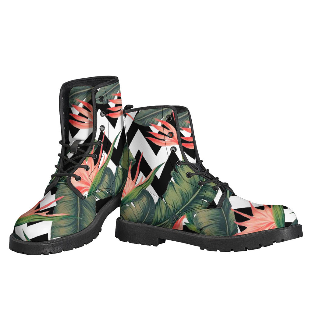 Zig Zag Tropical Pattern Print Backpack