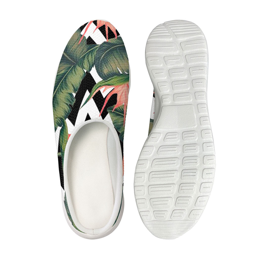 Zig Zag Tropical Pattern Print Mesh Casual Shoes