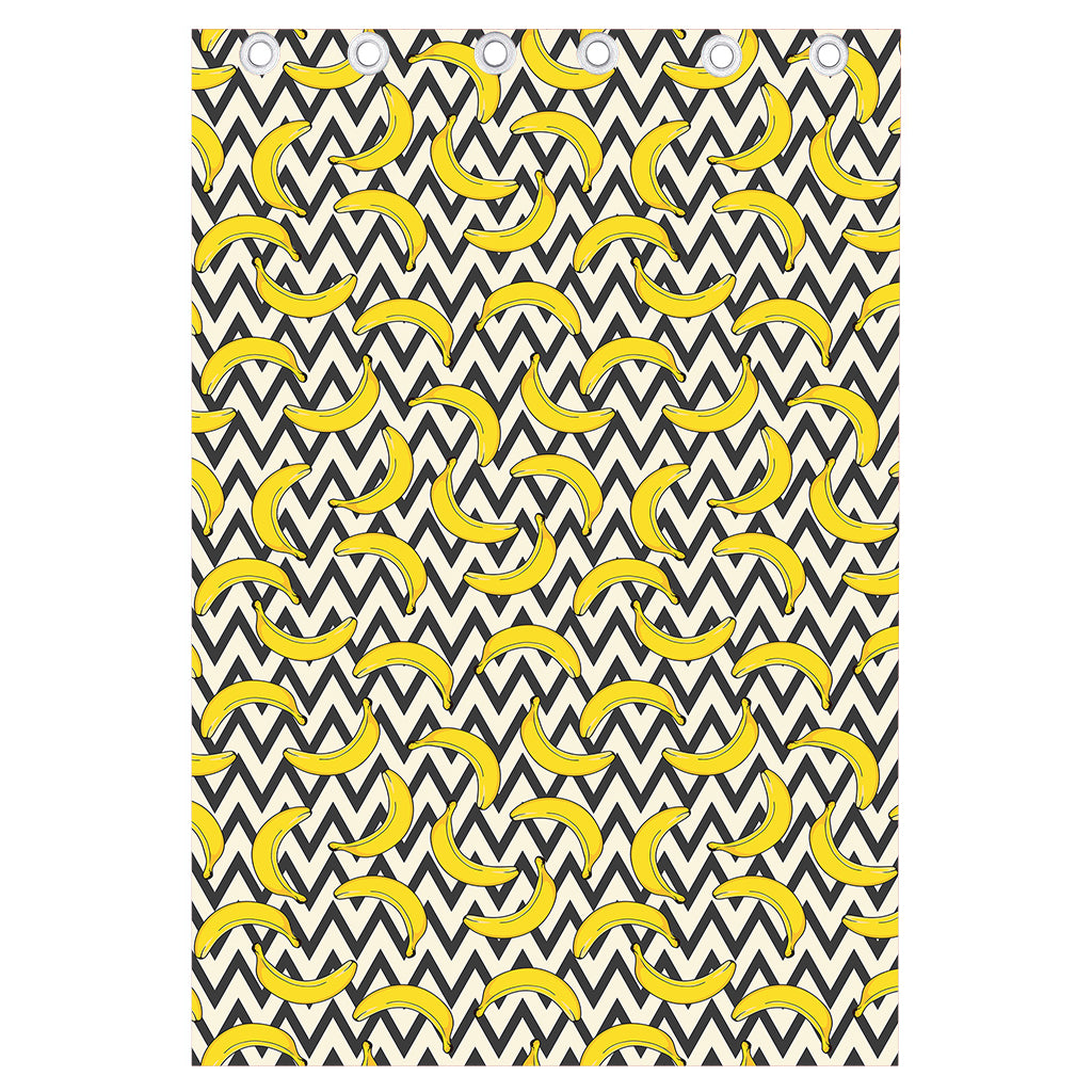 Zigzag Banana Pattern Print Curtain