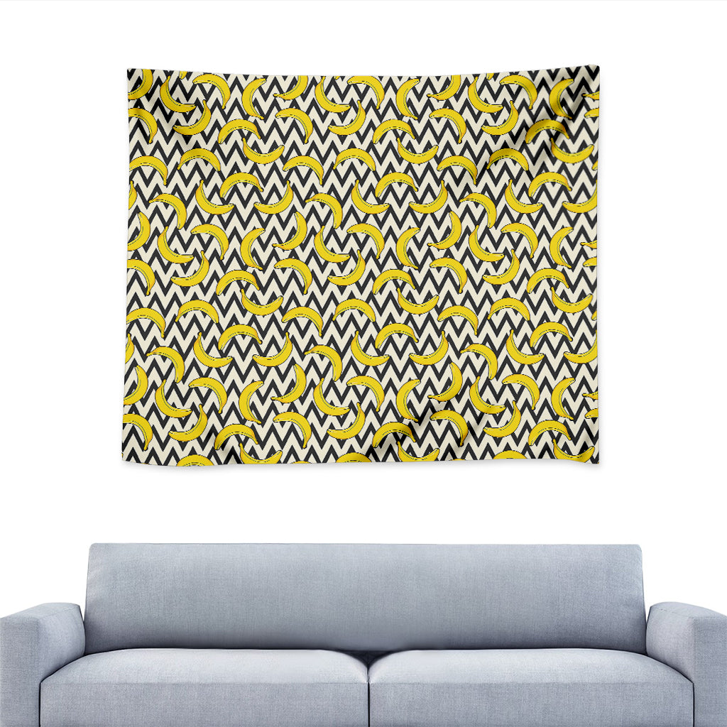Zigzag Banana Pattern Print Tapestry