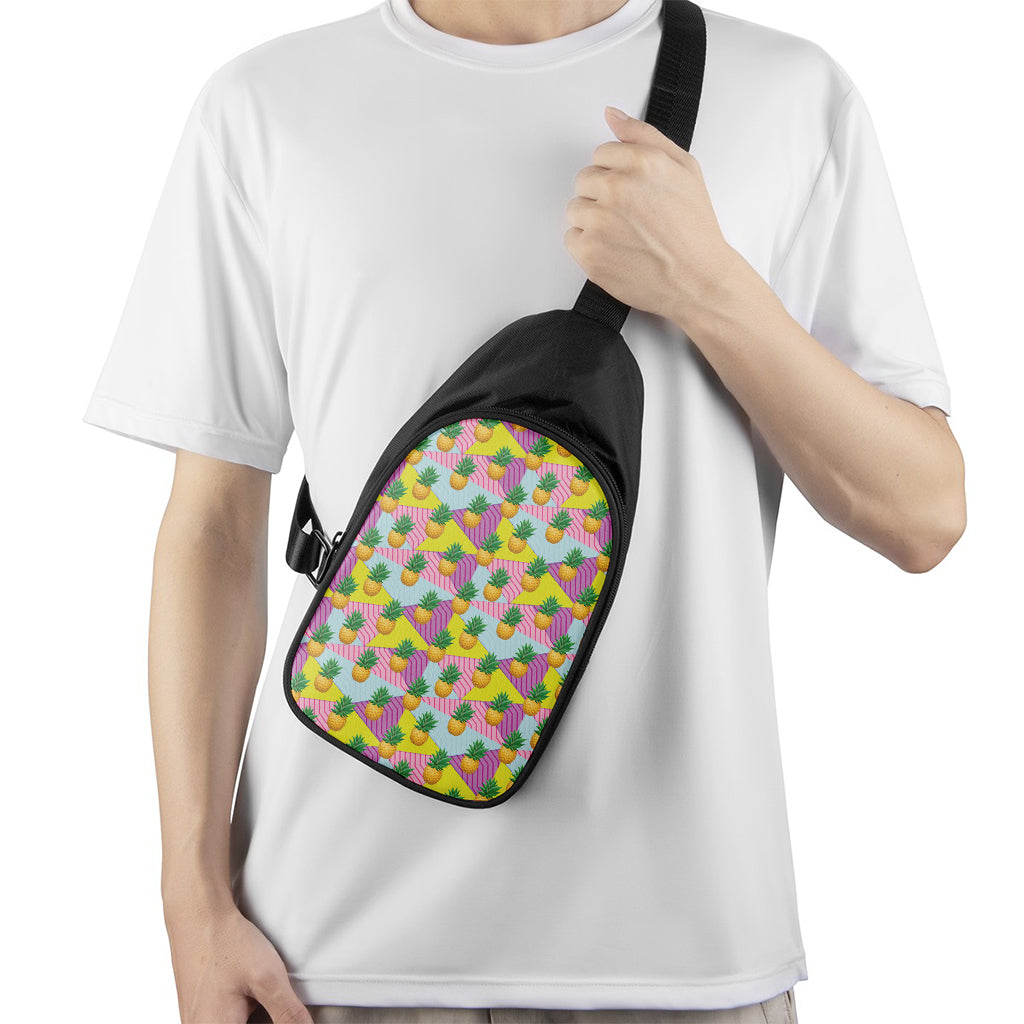 Zigzag Pineapple Pattern Print Chest Bag