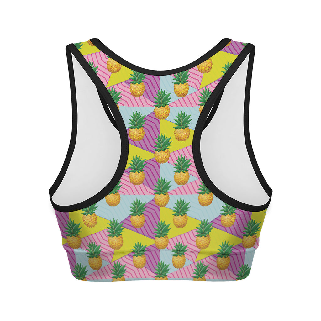 Zigzag Pineapple Pattern Print Women's Sports Bra