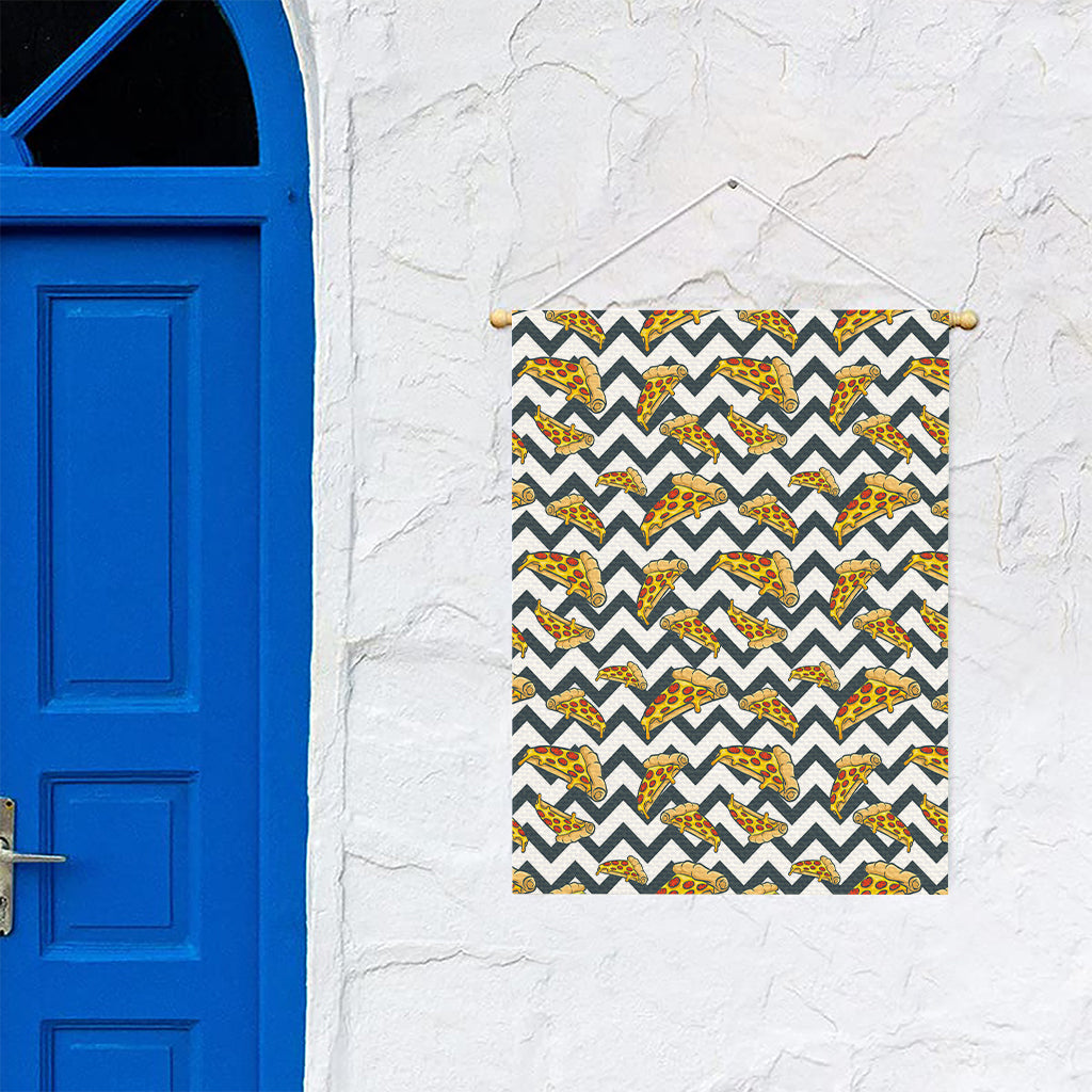 Zigzag Pizza Pattern Print Garden Flag