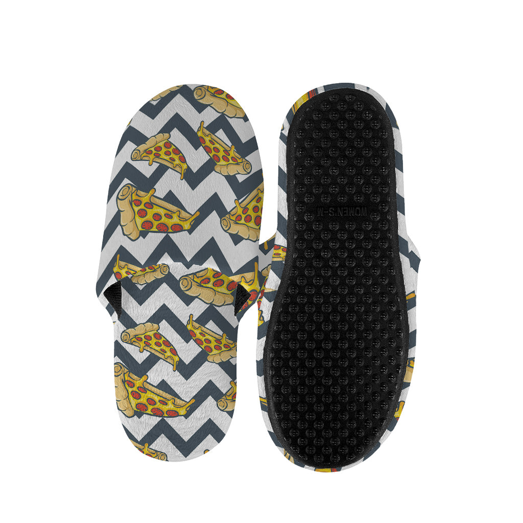 Zigzag Pizza Pattern Print Slippers