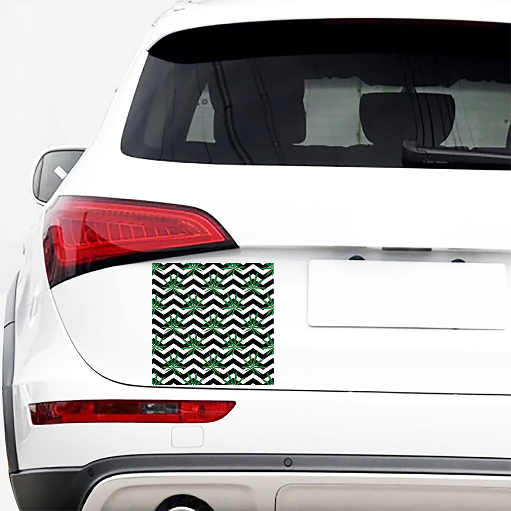 Zigzag Weed Pattern Print Car Sticker