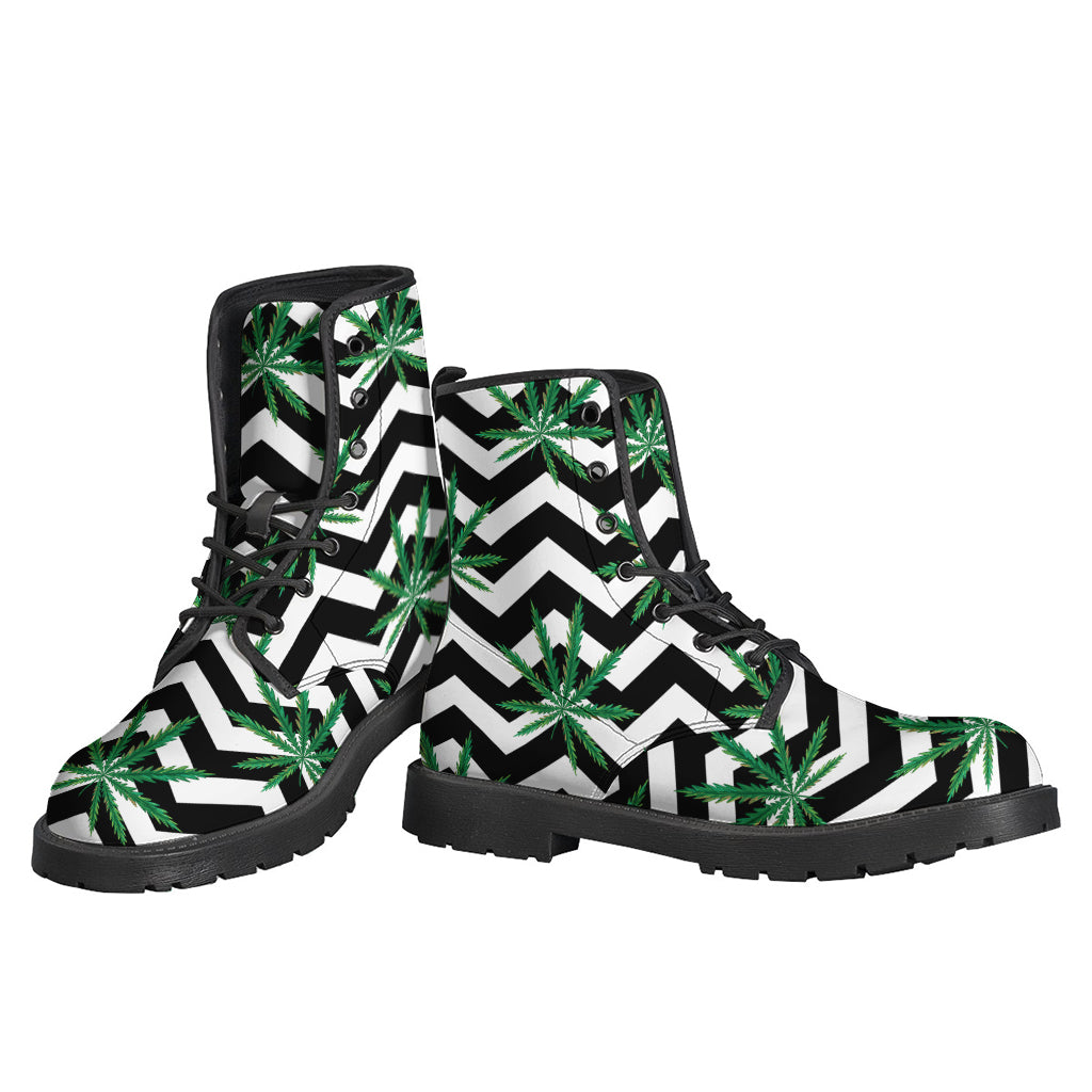 Zigzag Weed Pattern Print Backpack