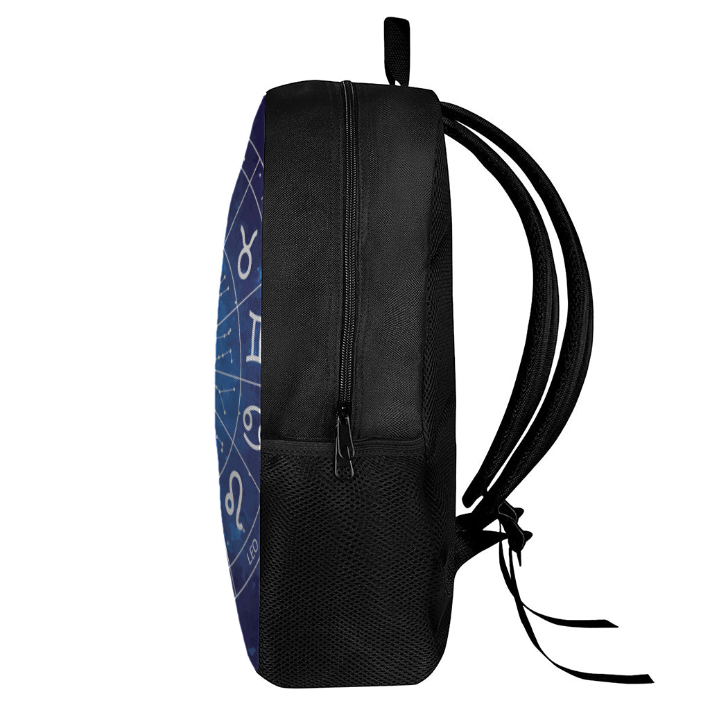 Zodiac Signs Wheel Print 17 Inch Backpack