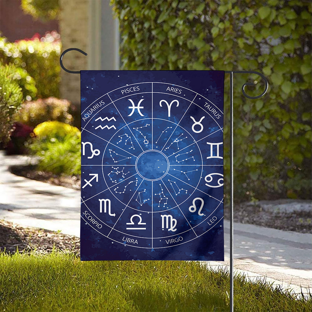 Zodiac Signs Wheel Print House Flag