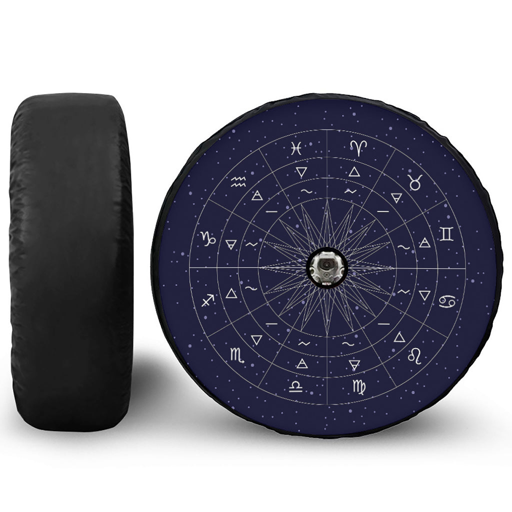 Zodiac Symbols Circle Print Tire Cover With Camera Hole