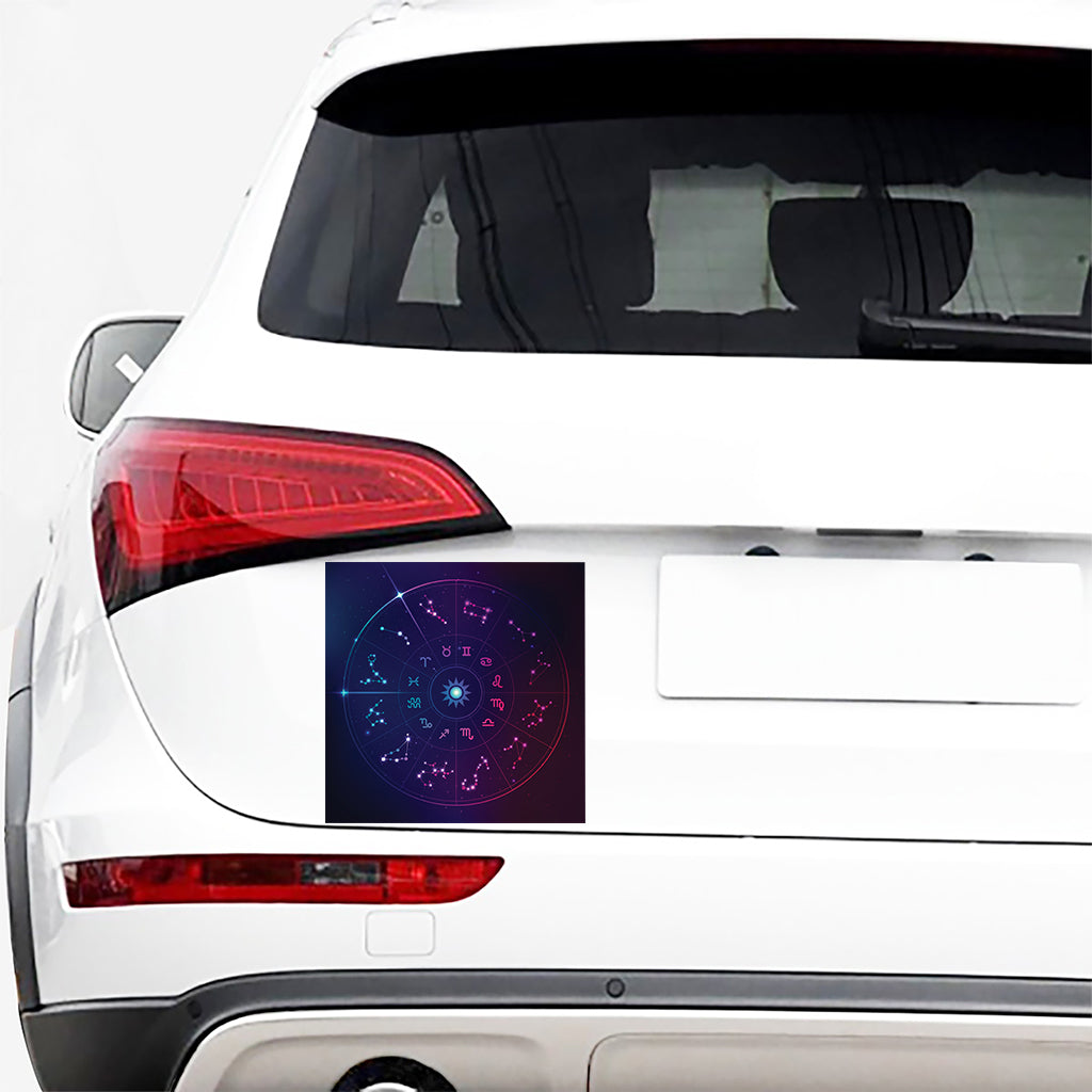Zodiac Symbols Wheel Print Car Sticker
