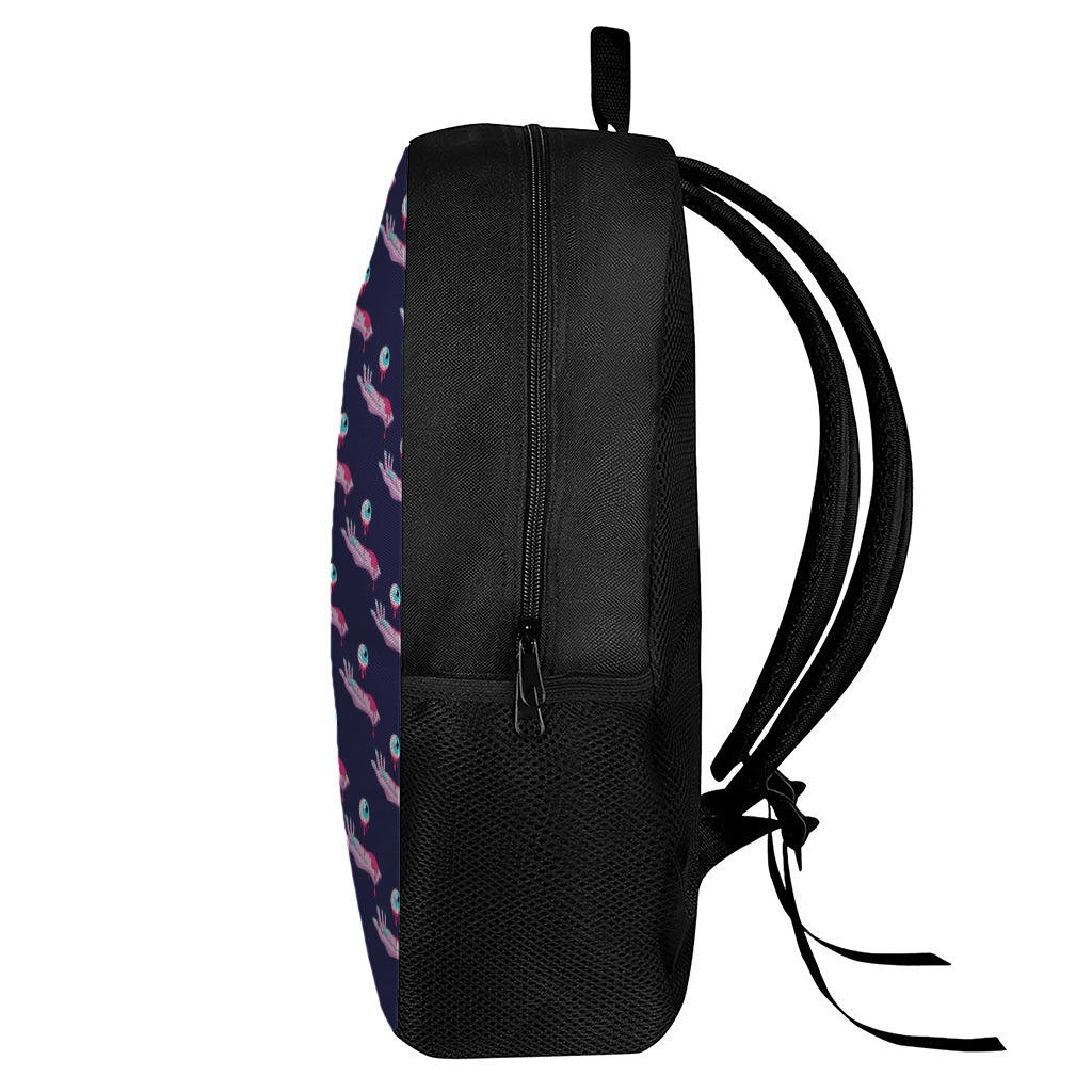 Zombie Eyeball Pattern Print 17 Inch Backpack