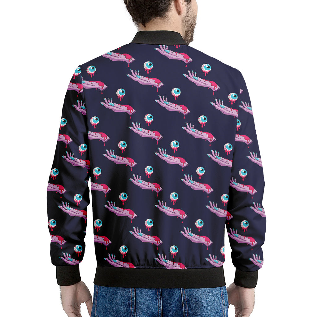 Zombie Eyeball Pattern Print Men's Bomber Jacket