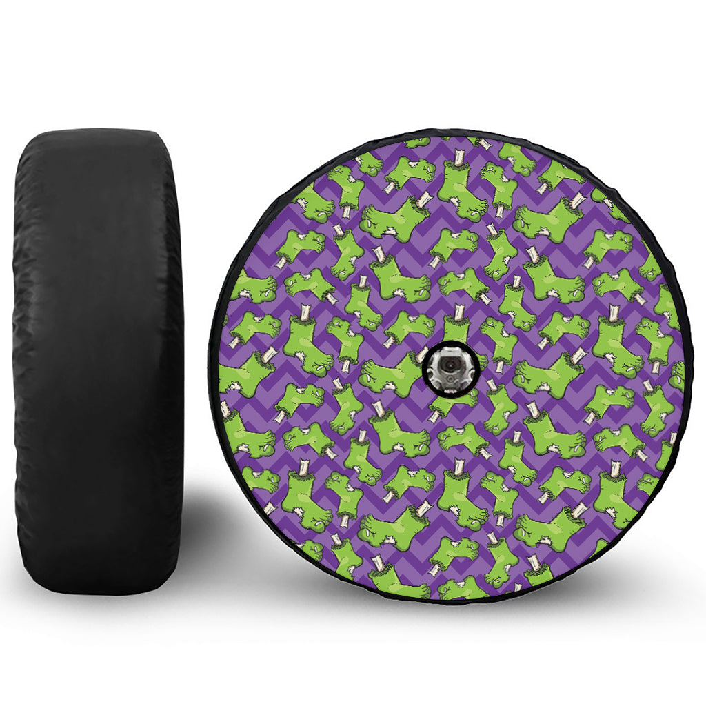 Zombie Foot Pattern Print Tire Cover With Camera Hole