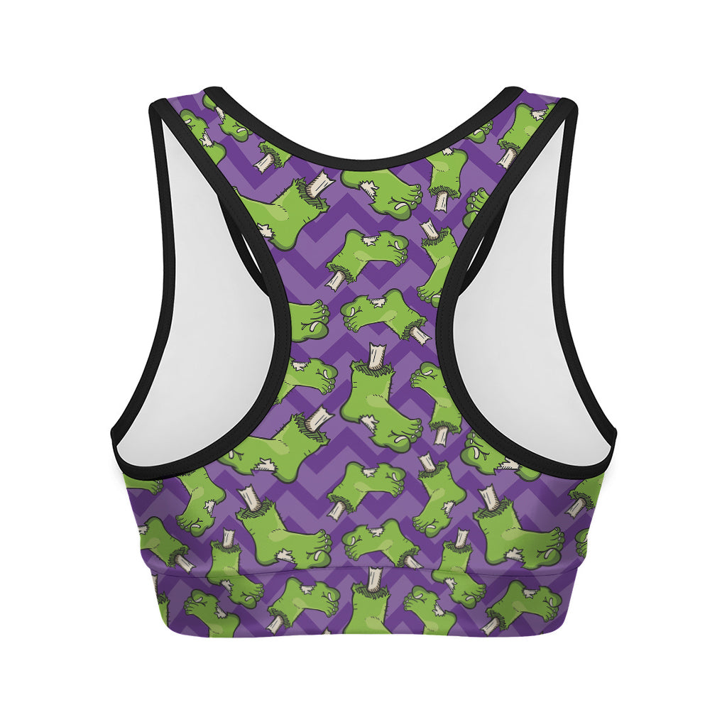 Zombie Foot Pattern Print Women's Sports Bra