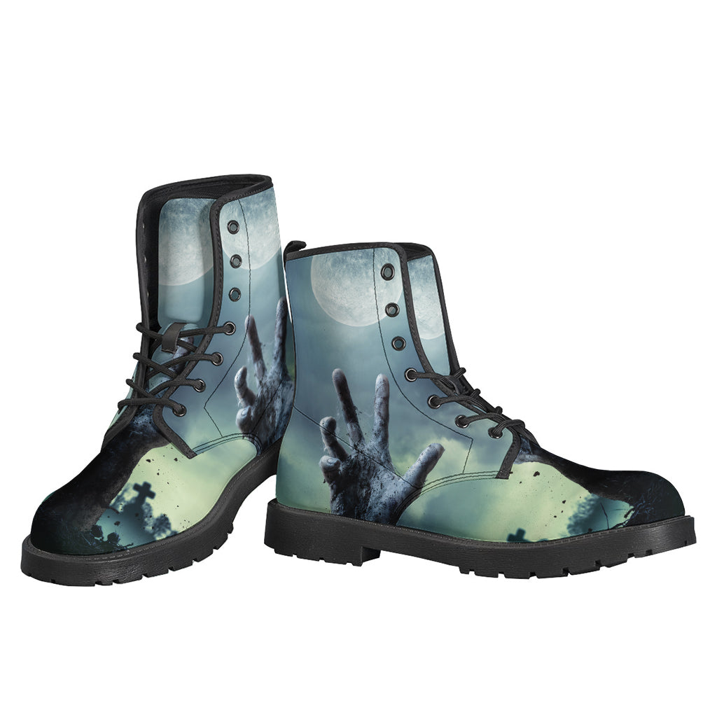 Zombie Hand Rising From Grave Print Backpack
