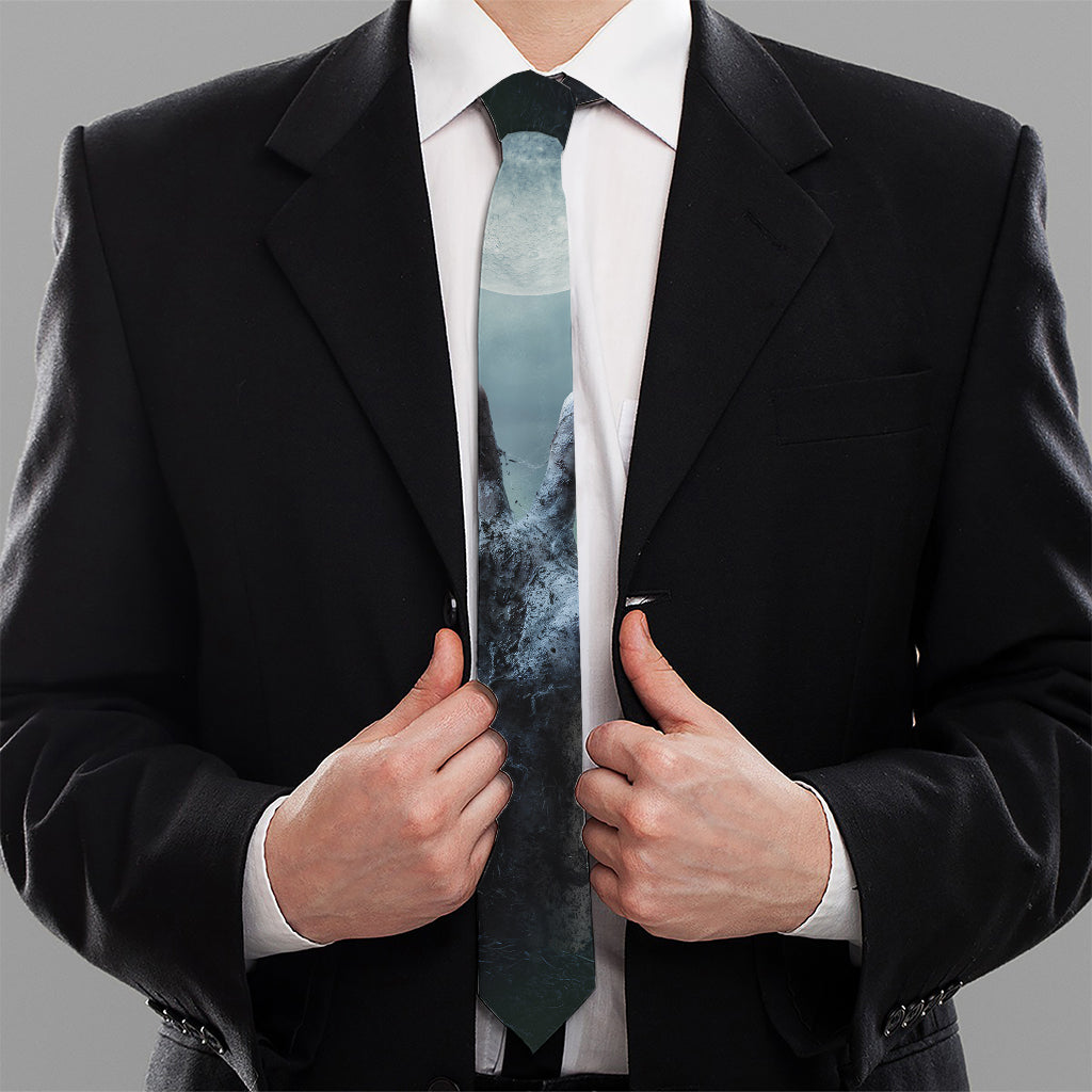 Zombie Hand Rising From Grave Print Necktie