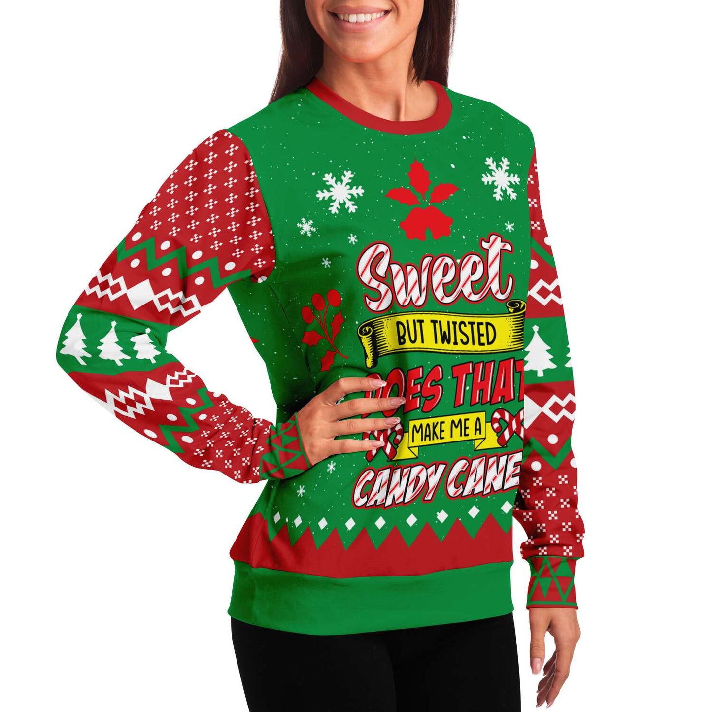 Sweet But Twisted Does That Make Me A Candy Cane Ugly Christmas Sweater
