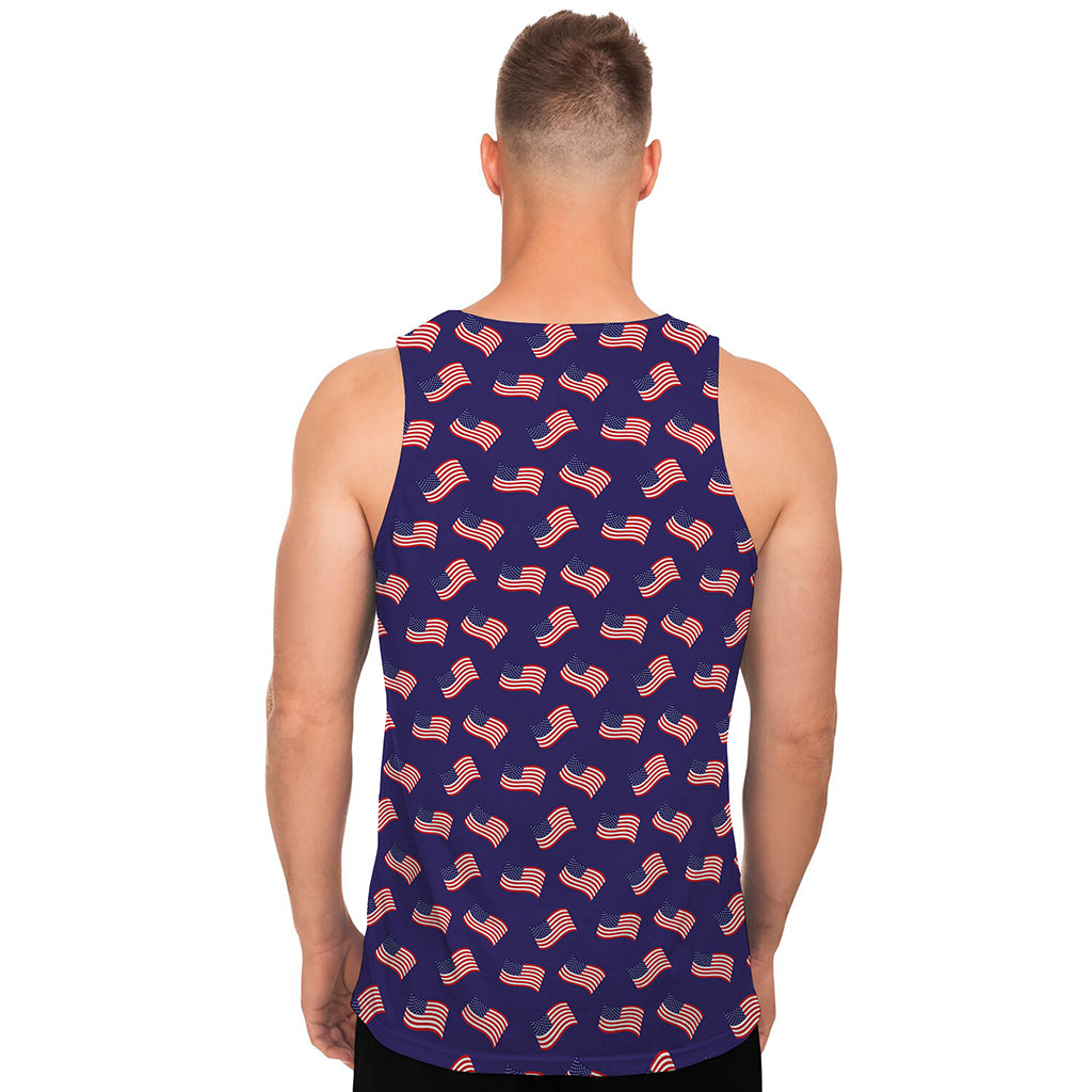 4th of July American Flag Pattern Print Men's Tank Top
