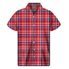 4th of July American Plaid Print Men's Short Sleeve Shirt