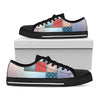 4th of July USA Denim Patchwork Print Black Low Top Shoes 