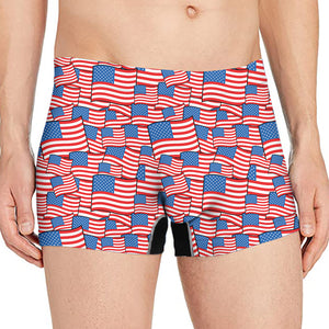 4th of July USA Flag Pattern Print Men's Boxer Briefs