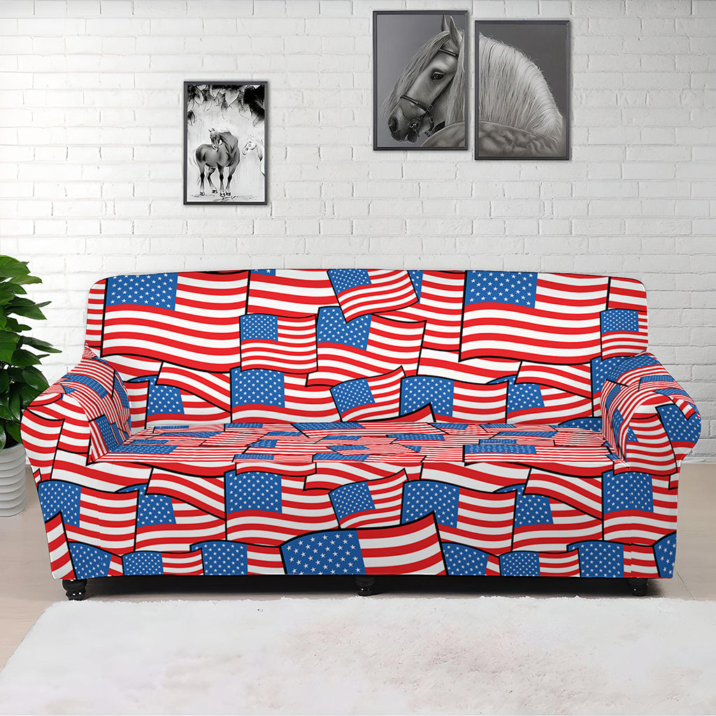 4th of July USA Flag Pattern Print Sofa Cover