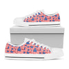 4th of July USA Flag Pattern Print White Low Top Shoes