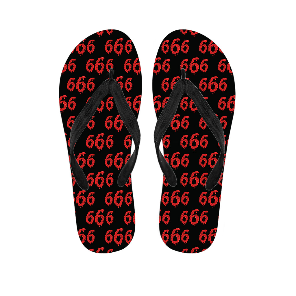666 Satan Pattern Print Flip Flops