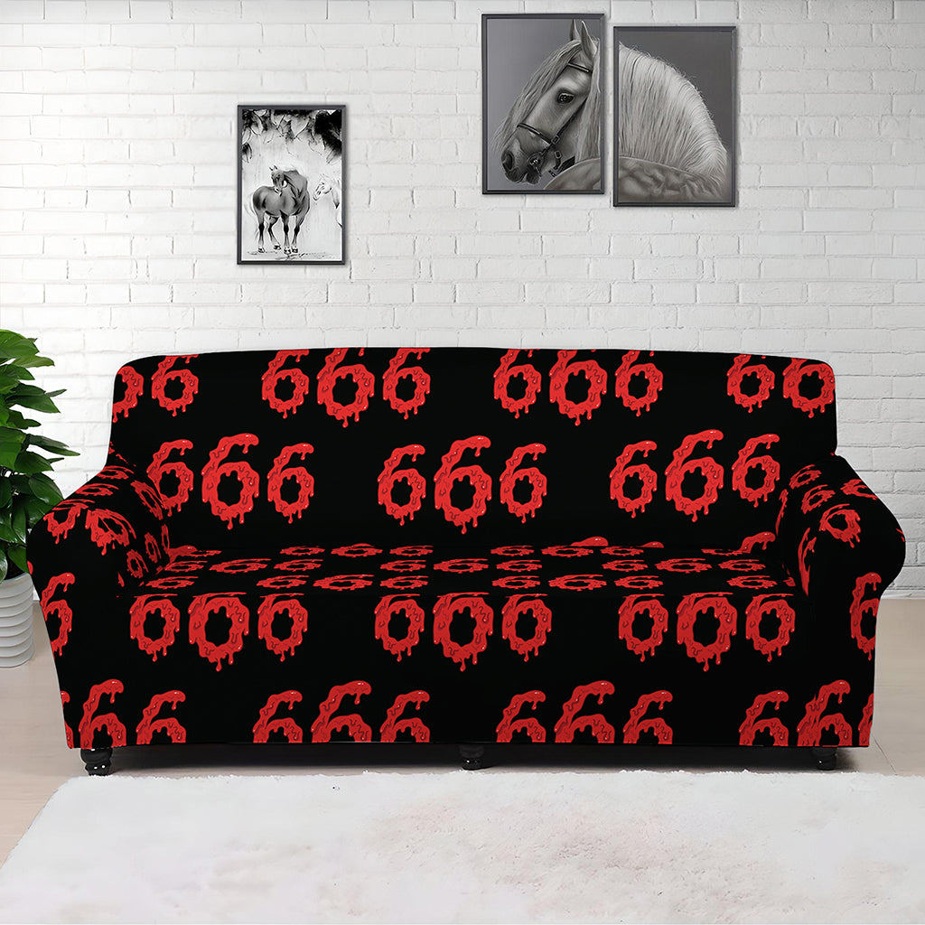 666 Satan Pattern Print Sofa Cover