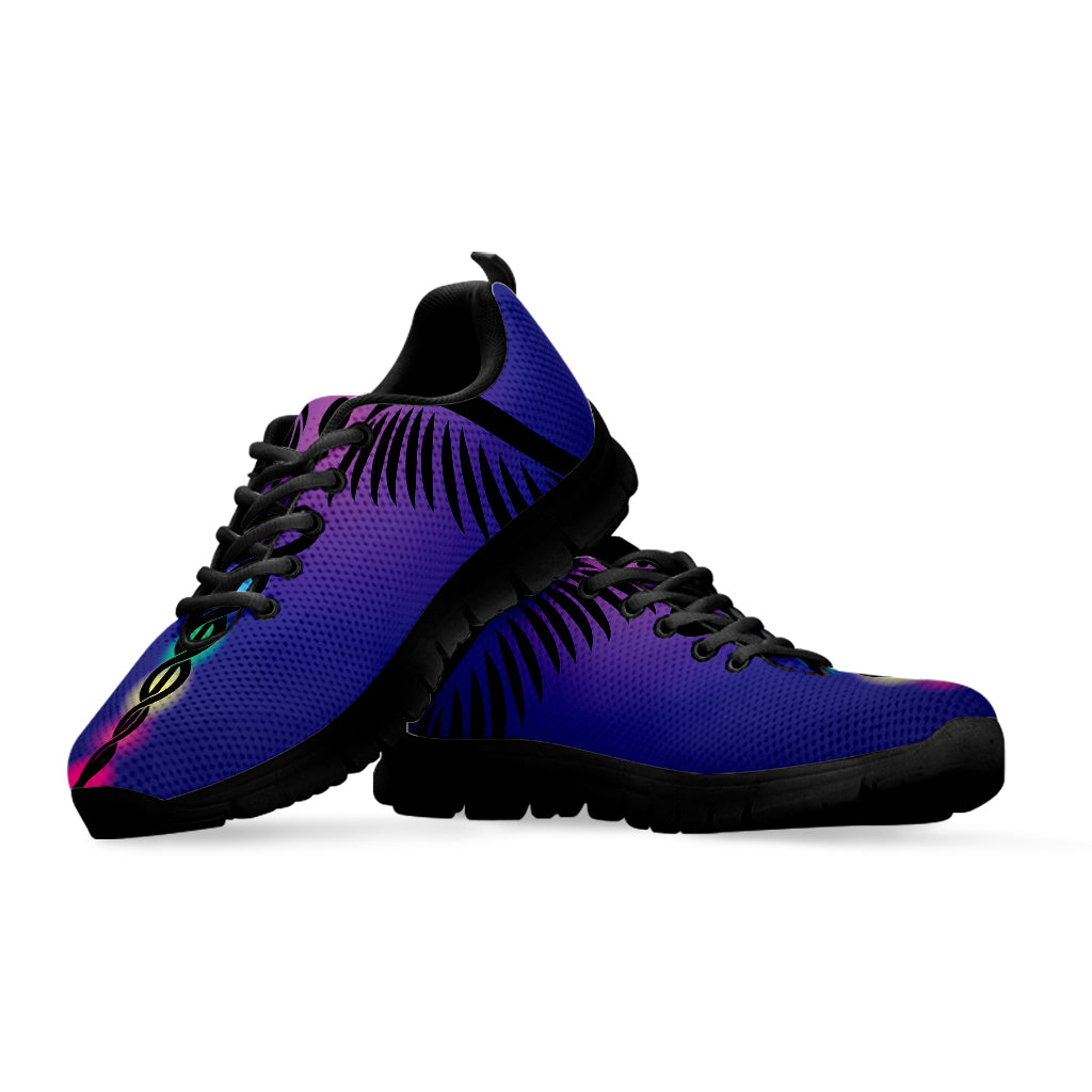 7 Chakras Caduceus Print Black Sneakers