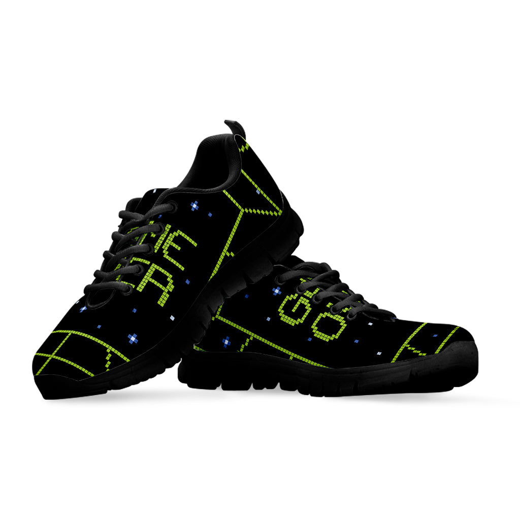 8-Bit Game Over Print Black Sneakers