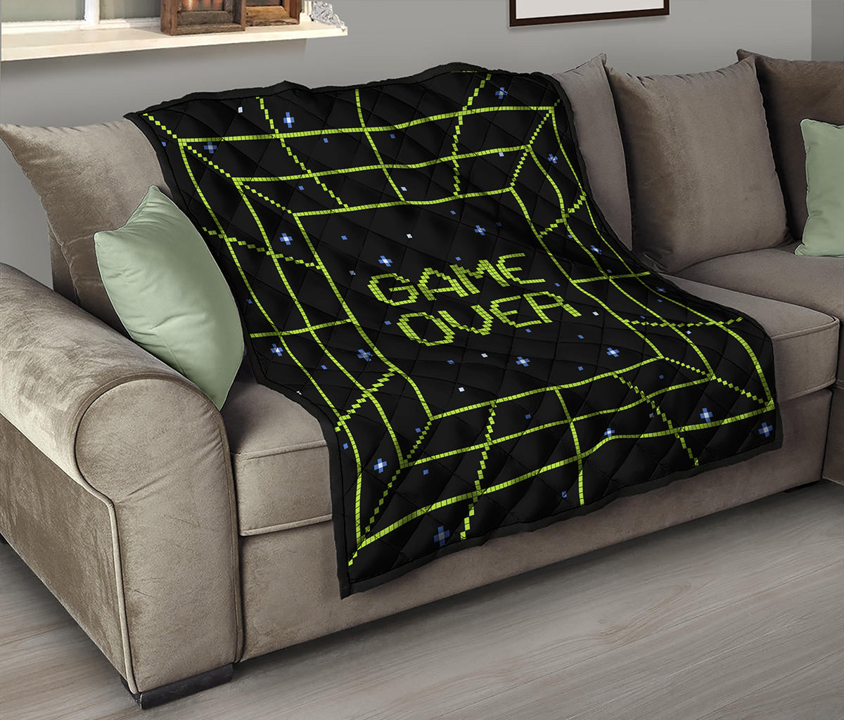 8-Bit Game Over Print Quilt