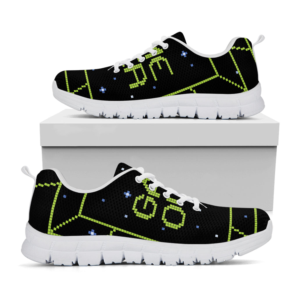 8-Bit Game Over Print White Sneakers