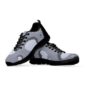 8-Bit Pixel Moon Print Black Sneakers