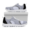 8-Bit Pixel Moon Print White Sneakers
