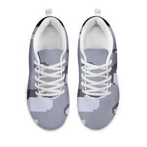8-Bit Pixel Moon Print White Sneakers